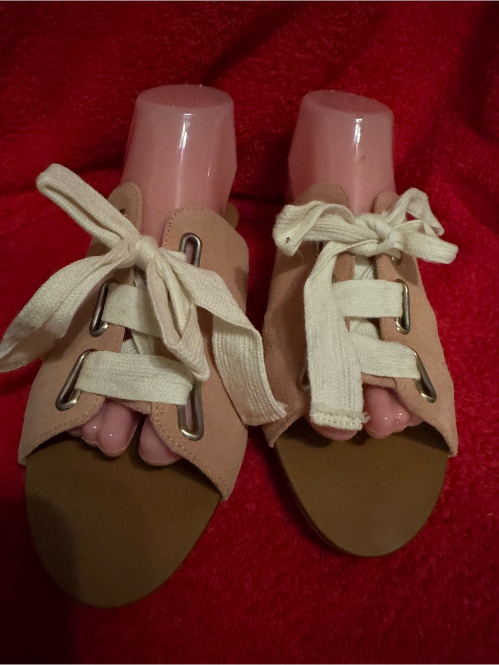Sole Society Sz 8.5 Pink Lace-Up Open-Toe Sandals NWOT 😊😊
